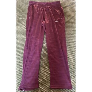 Nike Therma Training Pants Size XL Burgund Zippered (867372-669) Dri-Fit